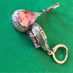 Genuine Beautiful Pink Topaz Diamond and Silver Er